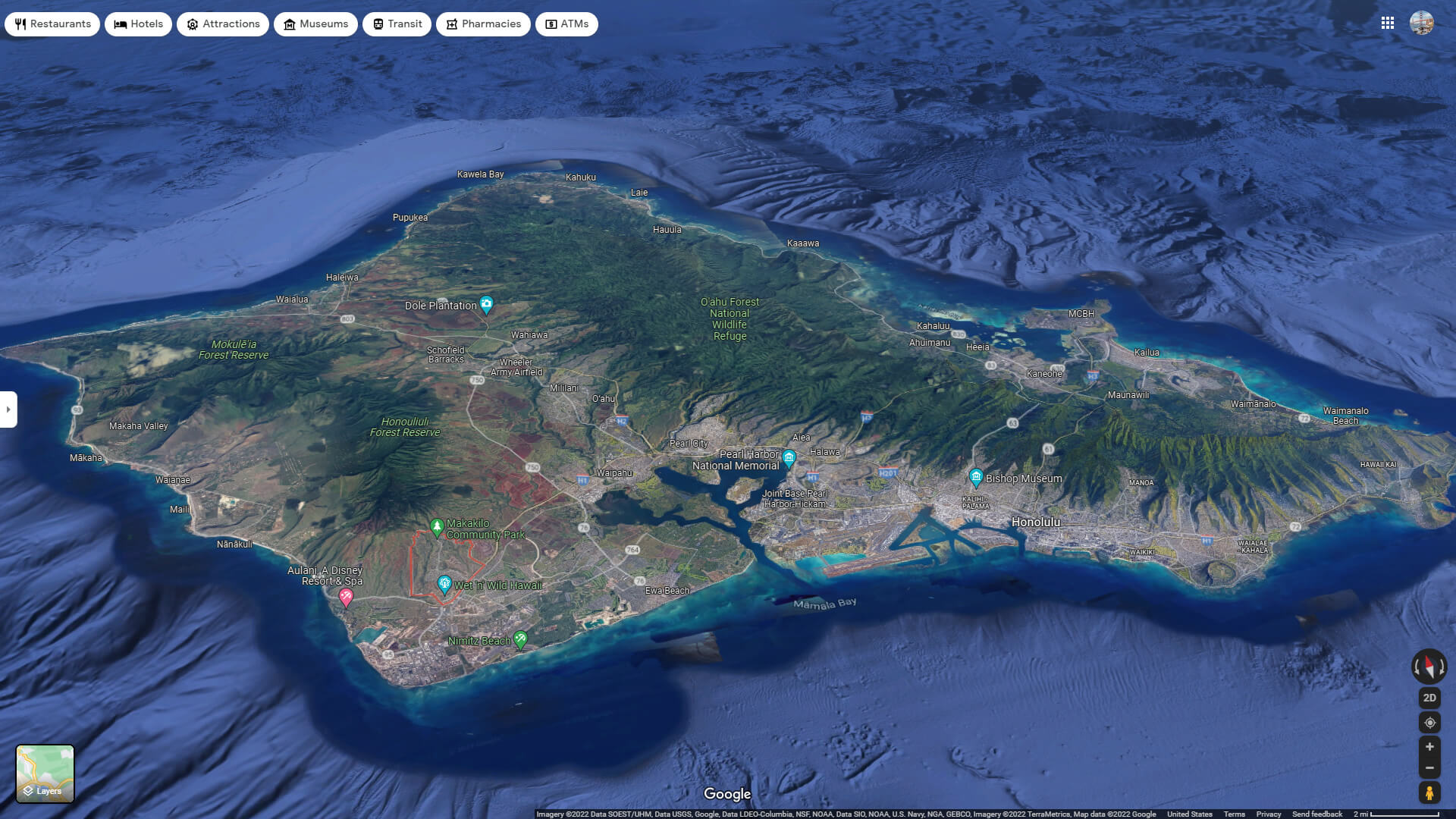 Makakilo Aerial Map Hawaii